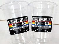 Disposable 40th Birthday Party cups, 40th Birthday Cassette Tape Party, Best of 1983 Birthday, 40th Birthday Party, Vintage 40th Birthday