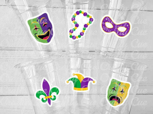 MARDI GRAS PARTY Cups - Mardi Gras Drink Cups Mardi Gras Cups Mardi Gras Party Favors Mardi Gras Decorations Mardi Gras Mask Cups Masquerade