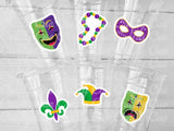 MARDI GRAS PARTY Cups - Mardi Gras Drink Cups Mardi Gras Cups Mardi Gras Party Favors Mardi Gras Decorations Mardi Gras Mask Cups Masquerade