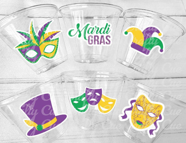 MARDI GRAS PARTY Cups - Mardi Gras Drink Cups Mardi Gras Cups Mardi Gras Party Favors Mardi Gras Decorations Mardi Gras Mask Cups Masquerade