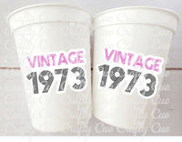 50th PARTY CUPS - Vintage 1973 50th Birthday Party 50th Birthday Favors 50th Party Cups 50th Party Decorations 1973 Birthday Party Cups 50th