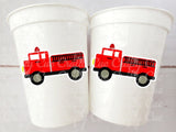 Firetruck Party Cups, Firetruck Treat Cups, Firetruck Party Favors, Firetruck Birthday Favors, Fire Truck Party Favors, Fire truck Birthday