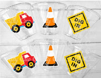 DUMP TRUCK PARTY Cups - Construction Party Cups Dig In Party Cups Construction Truck Cups Construction Birthday Construction Decorations