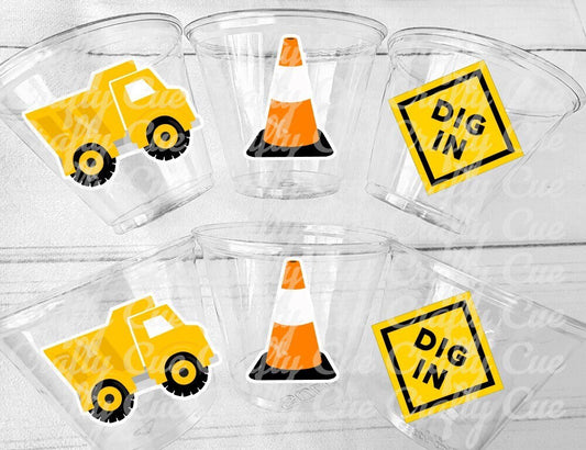DUMP TRUCK PARTY Cups - Construction Party Cups Dig In Party Cups Construction Truck Cups Construction Birthday Construction Decorations