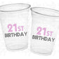 21st PARTY CUPS -21st Birthday Party 21st Party Decorations 21st Party Favors 21st Birthday 21 Birthday Party 21st Party Supplies Finally 21