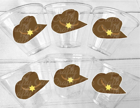 COWBOY HAT PARTY Cups - Cowboy Cups Cowboy Party Decorations Cowboy Baby Shower Decorations Baby Sprinkle Cowboy Birthday Decoration Favor