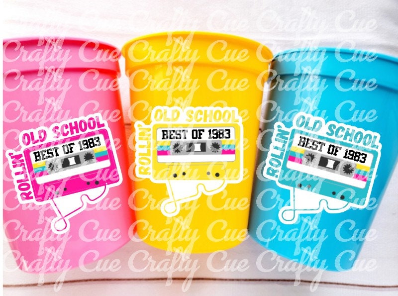 40th PARTY CUPS - Best of 1983 40th Birthday Party 40th Birthday Favors 40th Party Cups 40th Party Decorations 1983 Birthday Party Cups 80s