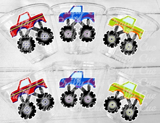 MONSTER TRUCK PARTY Cups - Monster Truck Treat Cups Monster Truck Birthday Monster Truck Party Monster Truck Party Favors, Monster Truck Cup