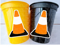 CONSTRUCTION PARTY CUPS - Construction Cone Cups Construction Truck Cups Construction Birthday Construction Party Construction Decorations