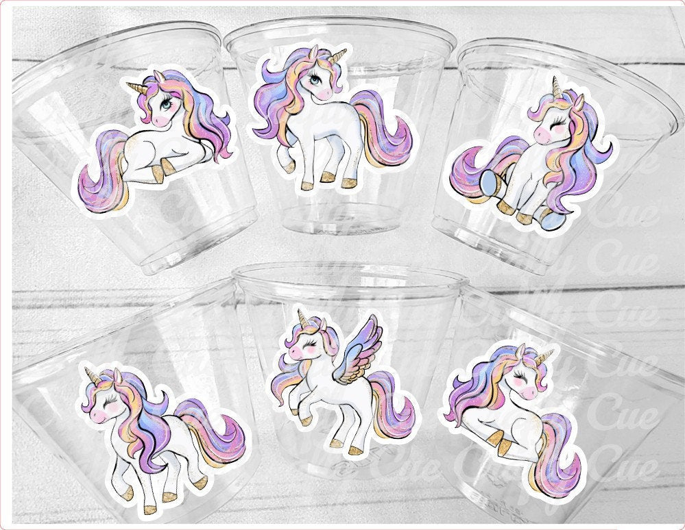 UNICORN PARTY CUPS - Unicorn Cups Unicorn Birthday Unicorn Party Unicorn Party Favors Unicorn Decorations Unicorn Baby Shower Rainbow Cups