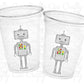 ROBOT PARTY CUPS - Robot Birthday Party Robot Cups Robot Party Decorations Robot Birthday Decorations Robot First Birthday Robot Baby Shower