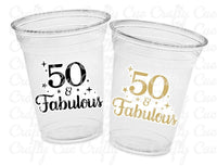 50th PARTY CUPS - 50 and Fabulous 50th Birthday Party 50th Birthday Favors 50th Party Cups 50th Party Decorations 1973 Birthday Party Cups