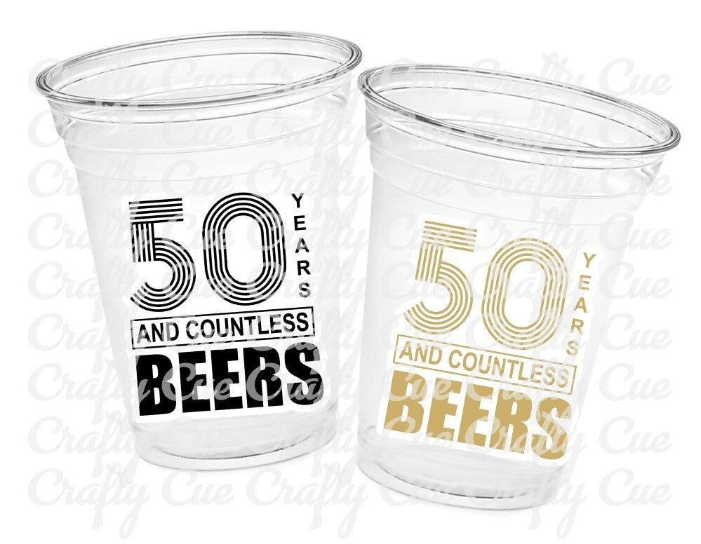 50th PARTY CUPS -50th Birthday Party 50th Party Decorations 50th Party Favors 50th Birthday 50th Birthday Party 50th Party Supplies