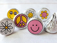 180 - 70s Party Stickers for Candy Two Groovy Birthday Party Stickers Groovy Party Favors 70s favors 70s Candy Wrappers 70's Birthday Party