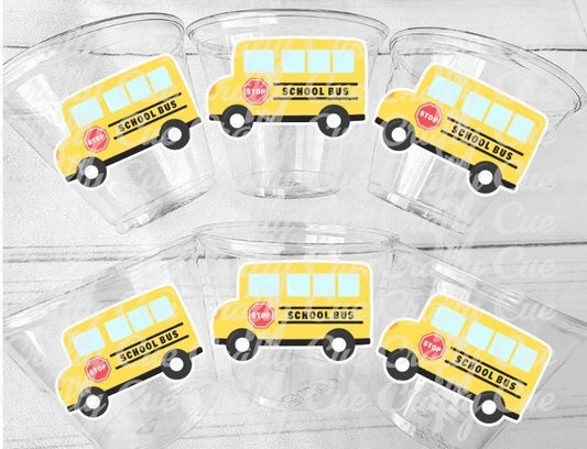 School Bus Party Cups - School Cups School Bus Birthday School Bus Party School Bus Favors Teachers Gift Gift for Teacher Back To School