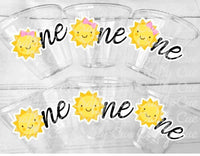 SUN PARTY CUPS - Sunshine Party Cups Sunshine Birthday Sunshine First Birthday Sunshine 1st Birthday Sunshine Party Decorations Sun Favors