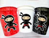 NINJA PARTY CUPS - Ninja Cups Ninja Birthday Party Ninja Party Decorations Ninja Party Supplies Ninja Treat Cups Ninja Party Favors Karate