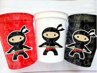 NINJA PARTY CUPS - Ninja Cups Ninja Birthday Party Ninja Party Decorations Ninja Party Supplies Ninja Treat Cups Ninja Party Favors Karate