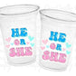 GENDER REVEAL Party Cups - Pink and Blue Party Favors It's A Boy Cups It's A Girl Cups He or She Gender Reveal Decorations Baby Shower