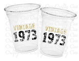 50th PARTY CUPS - 50 and Fabulous 50th Birthday Party 50th Birthday Favors 50th Party Cups 50th Party Decorations 1973 Birthday Party Cups