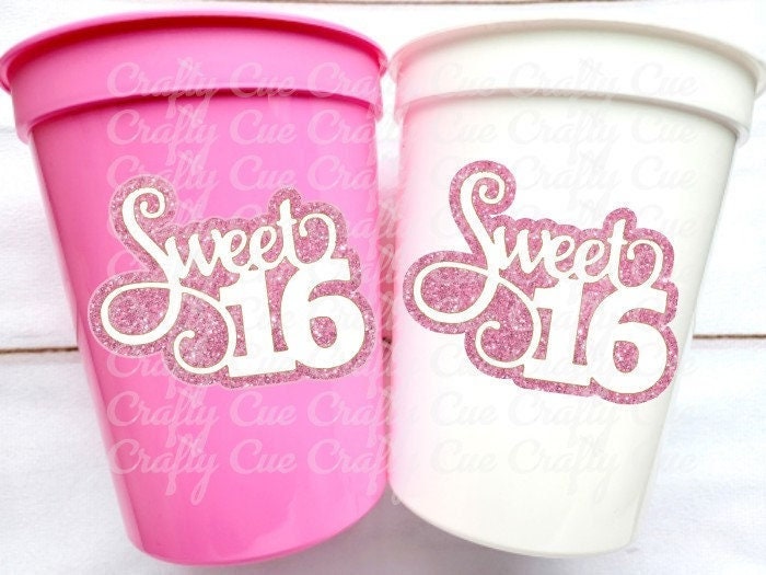 SWEET 16 PARTY Cups - Reuseable Sweet Sixteen Party Cups Sweet 16 Party Cups Sweet 16 Party Favors Sweet 16 Party Favors 16th Birthday Party