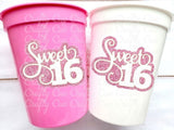 SWEET 16 PARTY Cups - Reuseable Sweet Sixteen Party Cups Sweet 16 Party Cups Sweet 16 Party Favors Sweet 16 Party Favors 16th Birthday Party