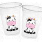 COW PARTY CUPS - Cow Cups Cow Birthday Cups Farm Animal Cups Cow Party Favors Farm Cow Baby Shower Cow First Birthday Cow Party Decorations