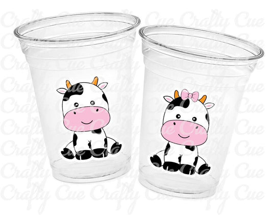 COW PARTY CUPS - Cow Cups Cow Birthday Cups Farm Animal Cups Cow Party Favors Farm Cow Baby Shower Cow First Birthday Cow Party Decorations