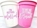 BRIDE AND BABE Party Cups - Bachelorette Party Cups Pink Bachelorette Cups Wedding Cups Bachelorette Party Favors Babe Drunk Wedding Gifts