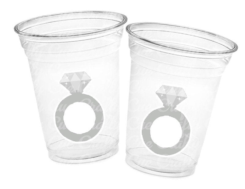 DIAMOND RING CUPS -Wedding Party Cups Wedding Decorations Wedding Party Favors Wedding Party Supplies Wedding Ring Cup Rehearsal Dinner Cup