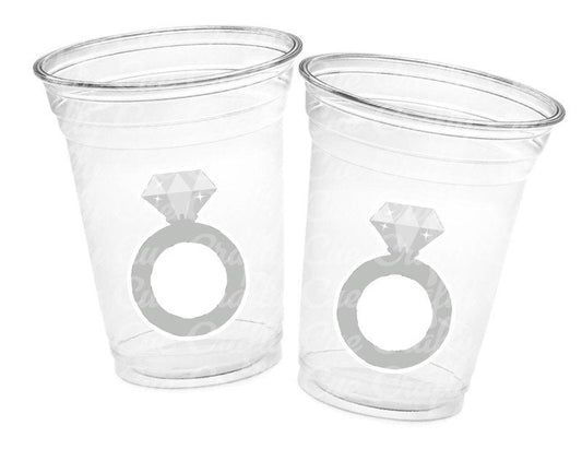 DIAMOND RING CUPS -Wedding Party Cups Wedding Decorations Wedding Party Favors Wedding Party Supplies Wedding Ring Cup Rehearsal Dinner Cup