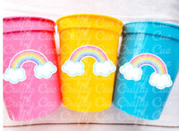 RAINBOW PARTY CUPS - Rainbow Cups Rainbow Decorations Rainbow Birthday Rainbow Party Rainbow Party Favors Rainbow Baby Shower Pastel Rainbow