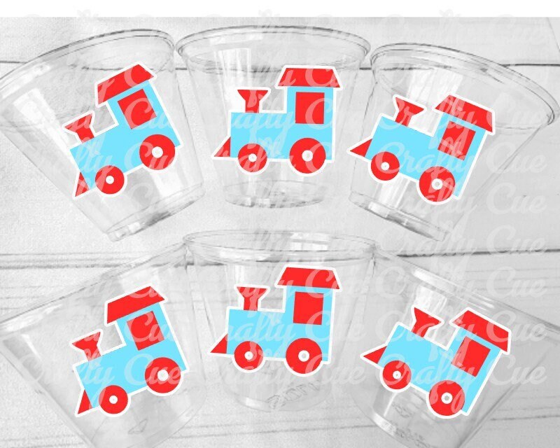 Train Cups, Train Party Favors, Train Birthday Favors, Train Party Cups, Train Birthday Decorations, Train Party Supplies