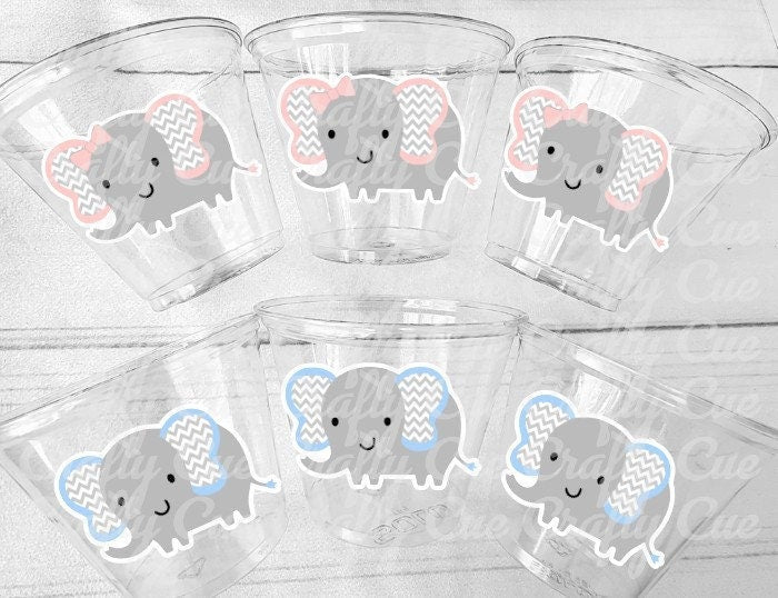 ELEPHANT PARTY CUPS- Elephant Cups Elephant Decorations Elephant Birthday Elephant Gender Reveal Elephant Party Favors Elephant Baby Shower