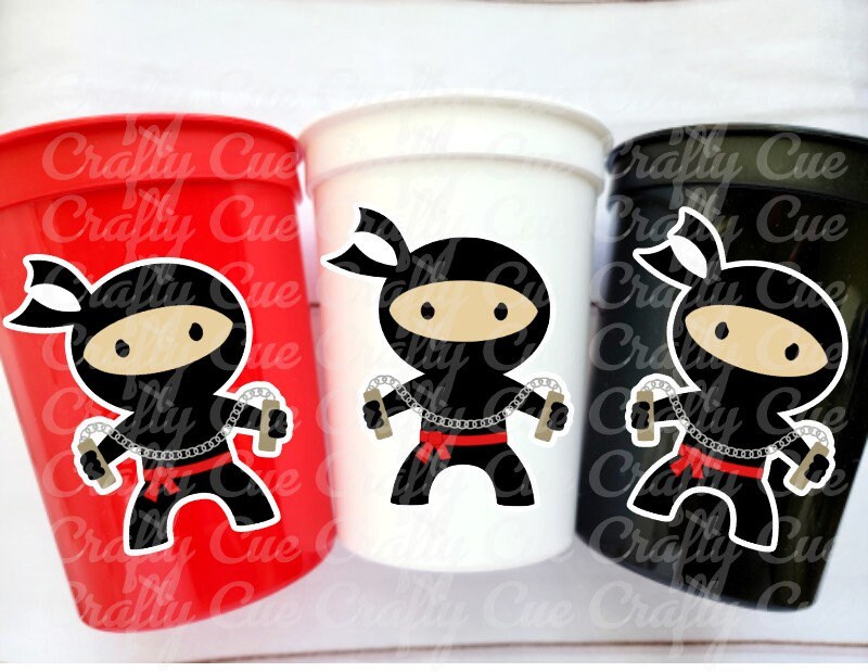NINJA PARTY CUPS - Ninja Cups Ninja Birthday Party Ninja Party Decorations Ninja Party Supplies Ninja Treat Cups Ninja Party Favors Karate