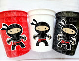 NINJA PARTY CUPS - Ninja Cups Ninja Birthday Party Ninja Party Decorations Ninja Party Supplies Ninja Treat Cups Ninja Party Favors Karate