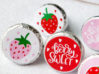 180 - STRAWBERRY FAVOR STICKERS for candy Strawberry Party Stickers Strawberry Birthday Strawberry Party Decoration 1st Birthday Berry Sweet