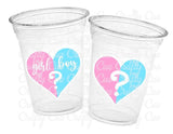 GENDER REVEAL Party Cups - Pink and Blue Party Cups Gender Reveal Party Favors One Piece Gender Reveal Gender Reveal Decorations Baby Shower