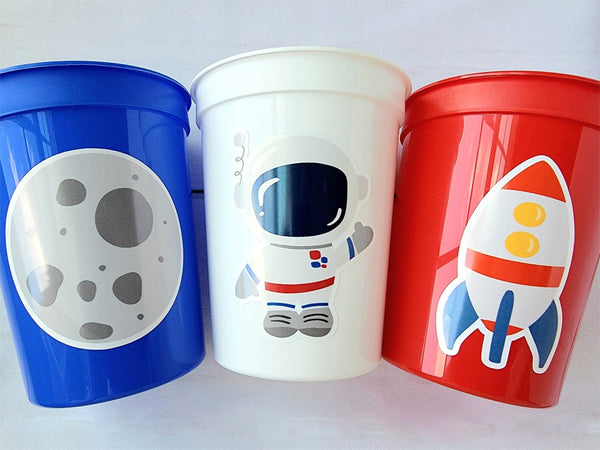 Space Party Cups - Galaxy Party Cups Space Birthday Cups Outer Space Birthday Rocket Party Planet Party Astronaut Birthday Part Space Cups