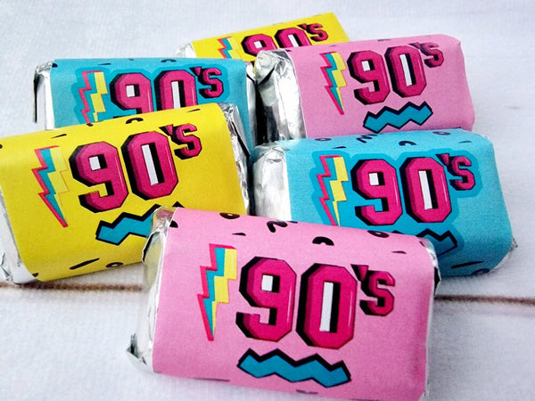 30 - 90s Birthday Party Stickers for Candy I love the 90s Birthday Decorations 90s Party Favors 90s Candy wrappers 30th birthday party 90s
