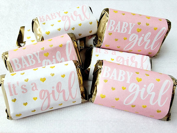 30 - GIRL BABY SHOWER Favor Stickers - Mini Candy Stickers Pink Baby Shower Stickers It's a Girl Stickers Baby Girl Favors Shower Favors