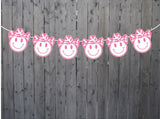 COWGIRL PARTY GARLAND - Cowgirl Smiley Garland Banner Cowgirl Cow Print Banner Garland Let's Go Girls Howdy Decorations Bachelorette Party