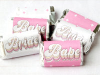 30 - BRIDE AND BABE Party Stickers - Bachelorette Party Stickers Pink Bachelorette Stickers Wedding Stickers Bachelorette Party Favors Babe