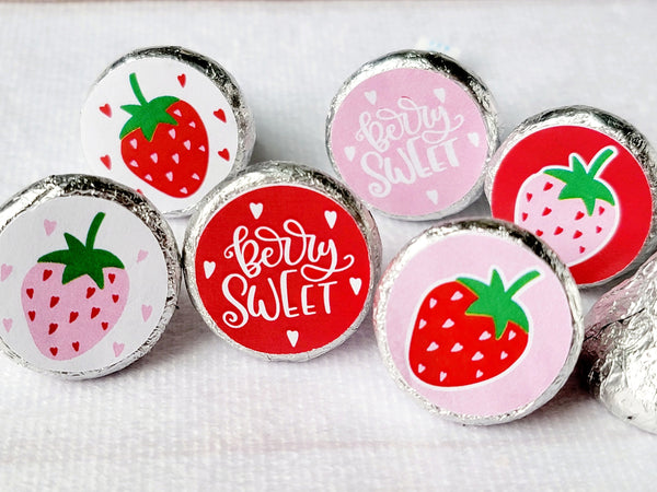 180 - STRAWBERRY FAVOR STICKERS for candy Strawberry Party Stickers Strawberry Birthday Strawberry Party Decoration 1st Birthday Berry Sweet