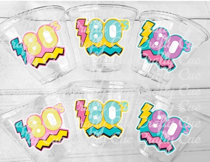 80'S PARTY CUPS - 80's Birthday Cups 80's Party Cups 80's Decorations 80's Birthday Party 80's Birthday Party Decorations 80's Party 80's