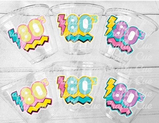 80'S PARTY CUPS - 80's Birthday Cups 80's Party Cups 80's Decorations 80's Birthday Party 80's Birthday Party Decorations 80's Party 80's