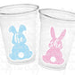 RABBIT GENDER REVEAL Cups Rabbit Gender What Will Our Little Bunny Be Gender Reveal Some Bunny is Eggspecting Easter Baby Shower Party Favor