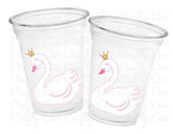 SWAN PARTY CUPS Swan Cups Swan Baby Shower Cups Princess Swan Baby Shower Swan Birthday Cups Swan Party Favors Princess Swan Decorations