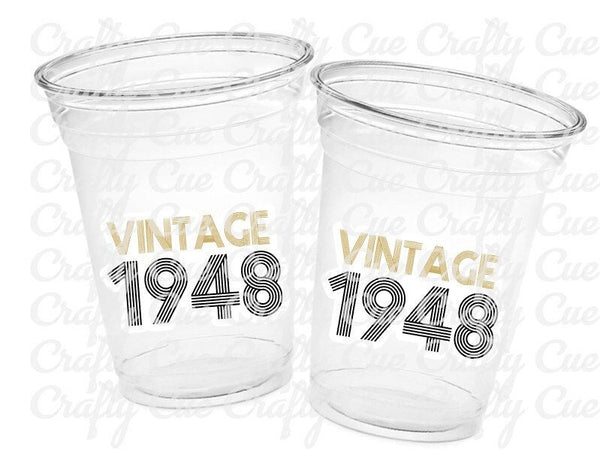 75th PARTY CUPS - Vintage 1948 Cups Best of 1948 75th Birthday Party 75th Birthday Favors 75th Party 75th Party Decorations 1948 Birthday