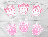 COWGIRL PARTY CUPS - Cowgirl Cups Cowgirl Party Decorations Cowgirl Bachelorette Cow Print Hat Smiley Face Cups Cowgirl Rodeo Party Cups